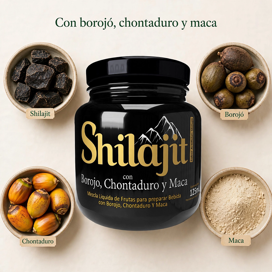Shilajit con Borojó, Chontaduro y Maca 125 ml
